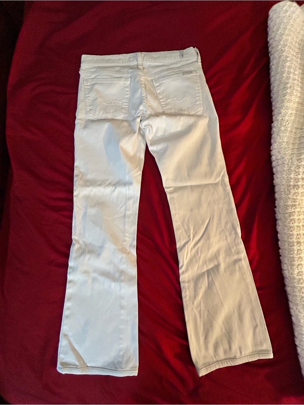 7 For All Mankind White Bootcut Jeans - Picture 7 of 13